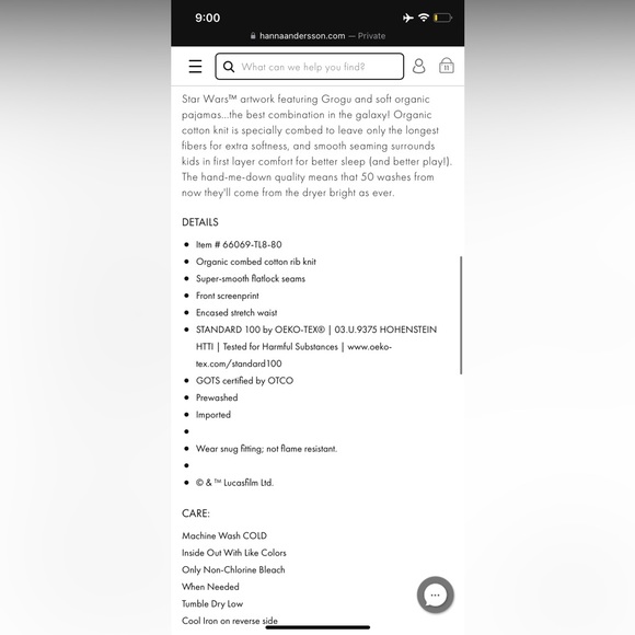 Hanna Andersson Star Wars™ Grogu Short John Pajamas In Organic Cotton - Picture 2 of 2